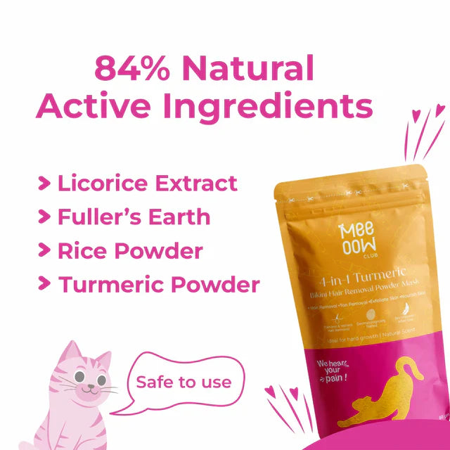 4-in-1 Turmeric Bikini Hair Removal Wax Powder Mask