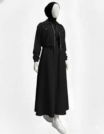 Four session Zipper jacket with frock 2pc