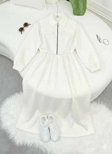 Four session Zipper jacket with frock 2pc