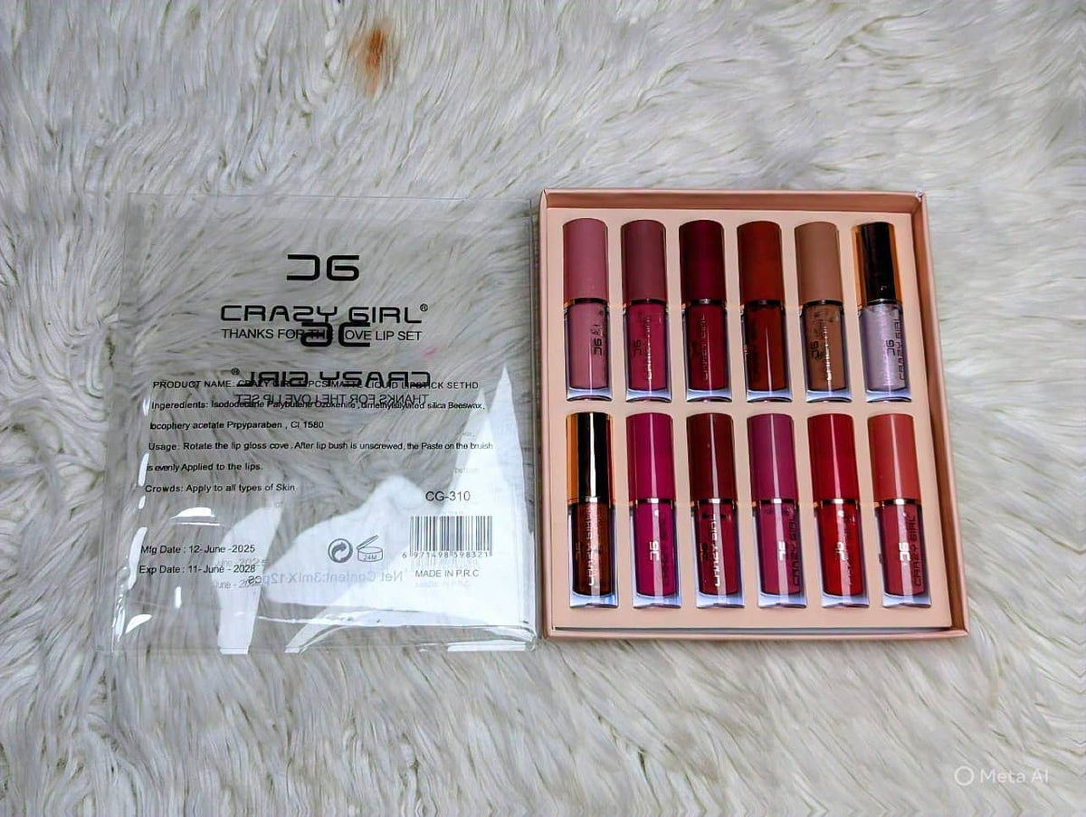 Crazy Girl 12‑piece lip gloss set