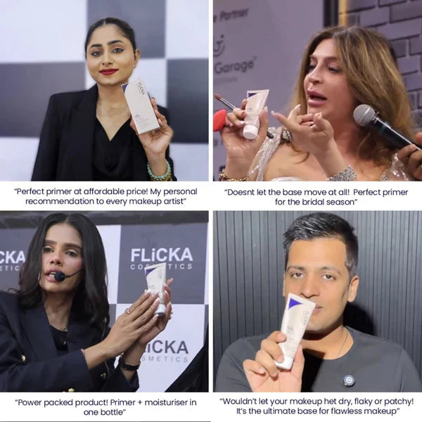 FLi.CKA Silk Touch 3 In 1 Moisturizer And Primer For Face Makeup | Hydrating, Lightweight & Long- Lasting | All Skin Types | Milk-Cream Multi Function | Minimises Pores | 60 Gram